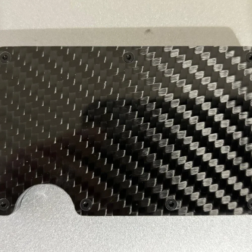 Classic Carbon Fiber Money Clip Wallet, RFID-Blocking, Black - New
